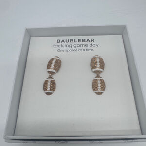 BaubleBar Gold White Football Dangle Earrings